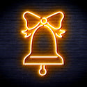 advpro-christmas-bell-with-ribbon-ultra-bright-led-neon-sign-fnu0094 - Golden Yellow