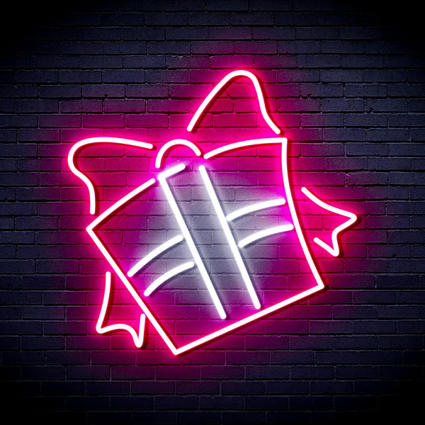 advpro-cchristmas-present-ultra-bright-led-neon-sign-fnu0096 - White & Pink