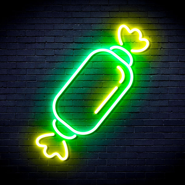 advpro-candy-ultra-bright-led-neon-sign-fnu0097 - Green & Yellow