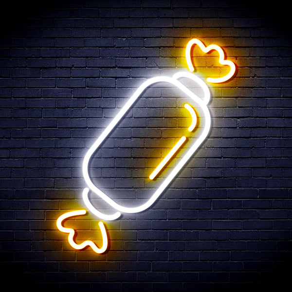 advpro-candy-ultra-bright-led-neon-sign-fnu0097 - White & Golden Yellow