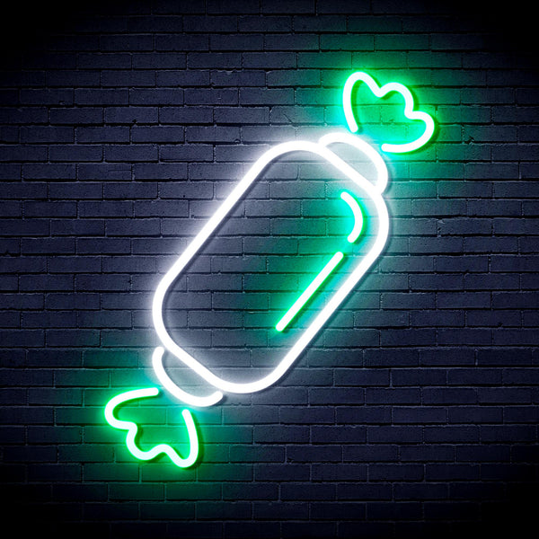 advpro-candy-ultra-bright-led-neon-sign-fnu0097 - White & Green