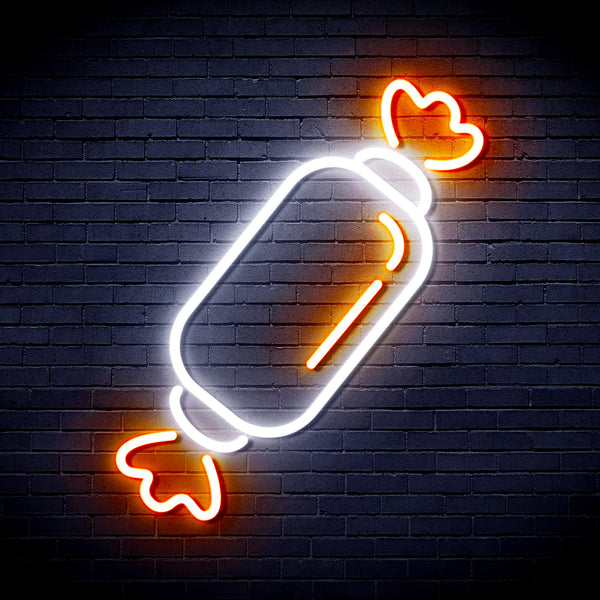 advpro-candy-ultra-bright-led-neon-sign-fnu0097 - White & Orange