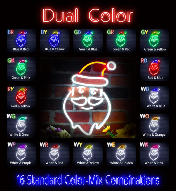 advpro-santa-claus-ultra-bright-led-neon-sign-fnu0098 - Dual-Color