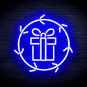 advpro-christmas-present-in-holly-wreath-ultra-bright-led-neon-sign-fnu0099 - Blue