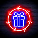 advpro-christmas-present-in-holly-wreath-ultra-bright-led-neon-sign-fnu0099 - Red & Blue