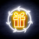 advpro-christmas-present-in-holly-wreath-ultra-bright-led-neon-sign-fnu0099 - White & Golden Yellow