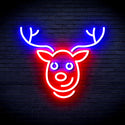 advpro-christmas-deer-face-ultra-bright-led-neon-sign-fnu0100 - Blue & Red