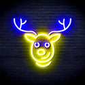 advpro-christmas-deer-face-ultra-bright-led-neon-sign-fnu0100 - Blue & Yellow