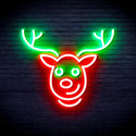 advpro-christmas-deer-face-ultra-bright-led-neon-sign-fnu0100 - Green & Red