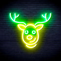 advpro-christmas-deer-face-ultra-bright-led-neon-sign-fnu0100 - Green & Yellow