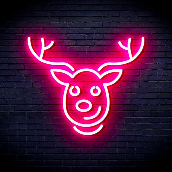 advpro-christmas-deer-face-ultra-bright-led-neon-sign-fnu0100 - Pink