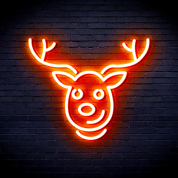 advpro-christmas-deer-face-ultra-bright-led-neon-sign-fnu0100 - Orange