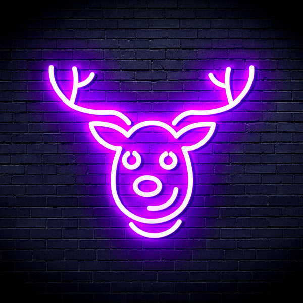 advpro-christmas-deer-face-ultra-bright-led-neon-sign-fnu0100 - Purple