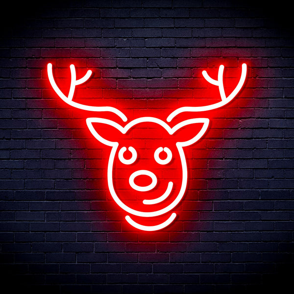 advpro-christmas-deer-face-ultra-bright-led-neon-sign-fnu0100 - Red