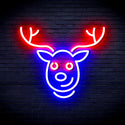 advpro-christmas-deer-face-ultra-bright-led-neon-sign-fnu0100 - Red & Blue