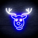 advpro-christmas-deer-face-ultra-bright-led-neon-sign-fnu0100 - White & Blue