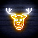 advpro-christmas-deer-face-ultra-bright-led-neon-sign-fnu0100 - White & Golden Yellow