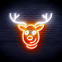 advpro-christmas-deer-face-ultra-bright-led-neon-sign-fnu0100 - White & Orange