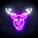 advpro-christmas-deer-face-ultra-bright-led-neon-sign-fnu0100 - White & Purple