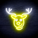 advpro-christmas-deer-face-ultra-bright-led-neon-sign-fnu0100 - White & Yellow