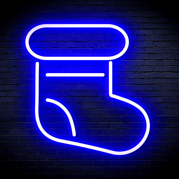 advpro-christmas-sock-ultra-bright-led-neon-sign-fnu0105 - Blue