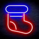 advpro-christmas-sock-ultra-bright-led-neon-sign-fnu0105 - Blue & Red