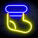 advpro-christmas-sock-ultra-bright-led-neon-sign-fnu0105 - Blue & Yellow