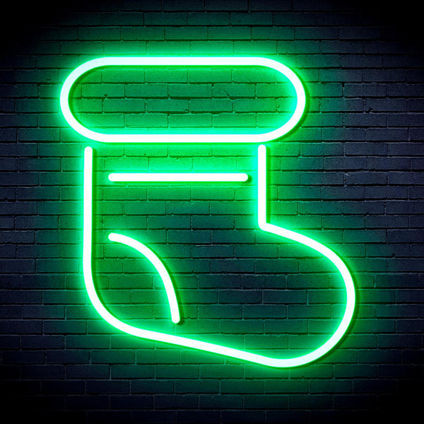 advpro-christmas-sock-ultra-bright-led-neon-sign-fnu0105 - Green