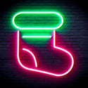 advpro-christmas-sock-ultra-bright-led-neon-sign-fnu0105 - Green & Pink