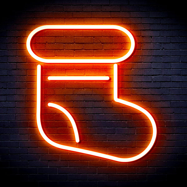 advpro-christmas-sock-ultra-bright-led-neon-sign-fnu0105 - Orange