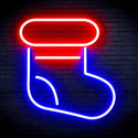 advpro-christmas-sock-ultra-bright-led-neon-sign-fnu0105 - Red & Blue