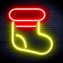 advpro-christmas-sock-ultra-bright-led-neon-sign-fnu0105 - Red & Yellow