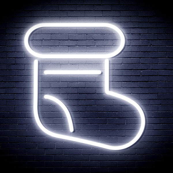 advpro-christmas-sock-ultra-bright-led-neon-sign-fnu0105 - White