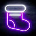 advpro-christmas-sock-ultra-bright-led-neon-sign-fnu0105 - White & Purple