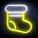 advpro-christmas-sock-ultra-bright-led-neon-sign-fnu0105 - White & Yellow