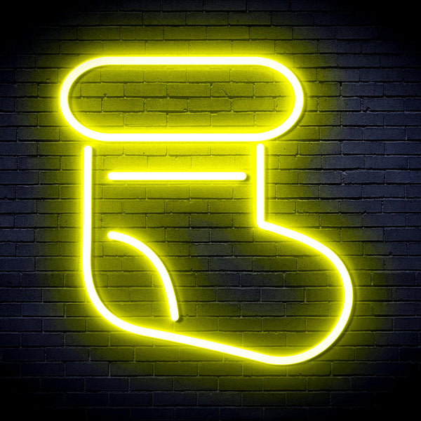 advpro-christmas-sock-ultra-bright-led-neon-sign-fnu0105 - Yellow