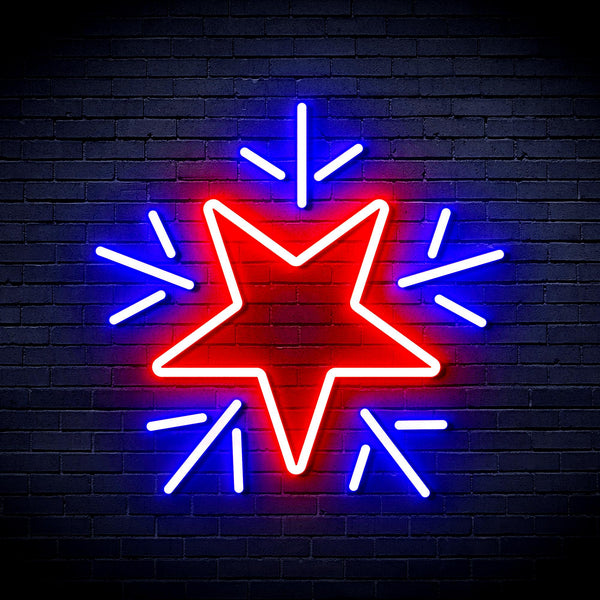 advpro-flashing-star-ultra-bright-led-neon-sign-fnu0106 - Blue & Red