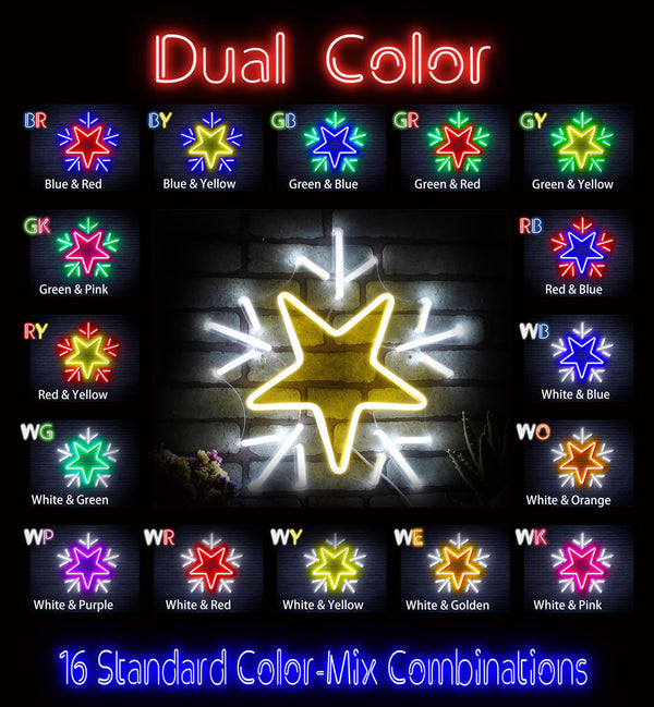 advpro-flashing-star-ultra-bright-led-neon-sign-fnu0106 - Dual-Color