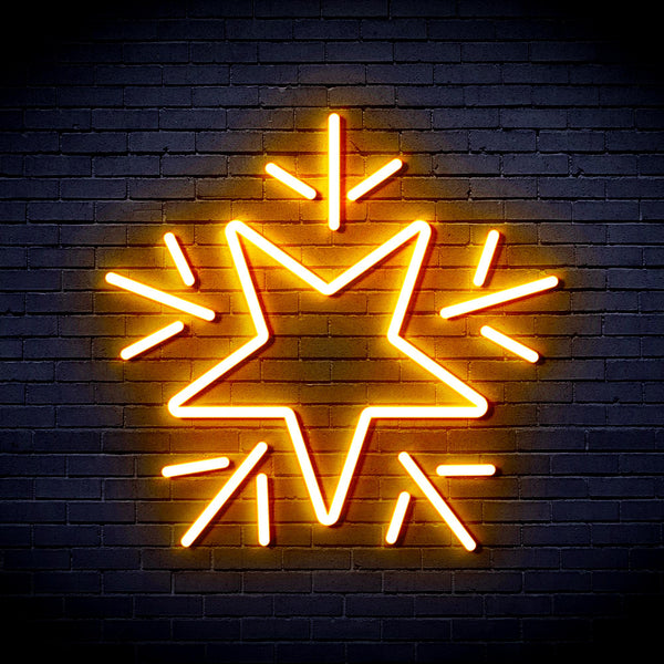 advpro-flashing-star-ultra-bright-led-neon-sign-fnu0106 - Golden Yellow