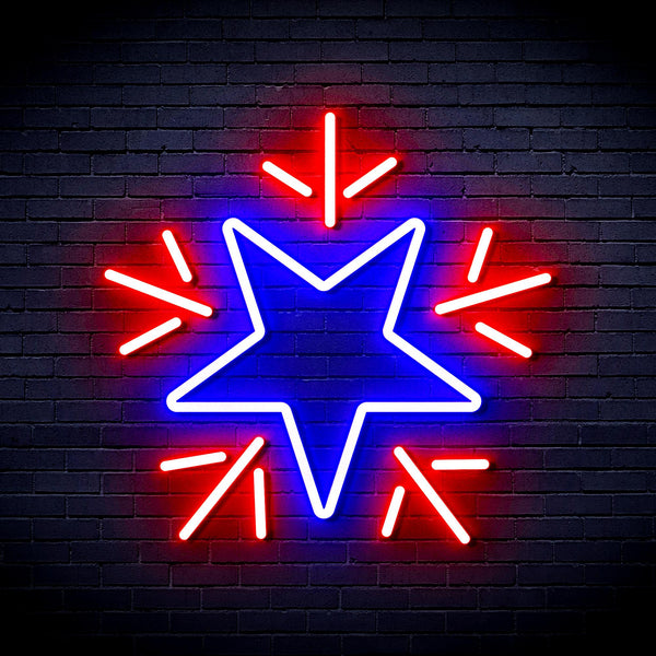 advpro-flashing-star-ultra-bright-led-neon-sign-fnu0106 - Red & Blue