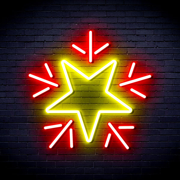 advpro-flashing-star-ultra-bright-led-neon-sign-fnu0106 - Red & Yellow