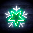 advpro-flashing-star-ultra-bright-led-neon-sign-fnu0106 - White & Green