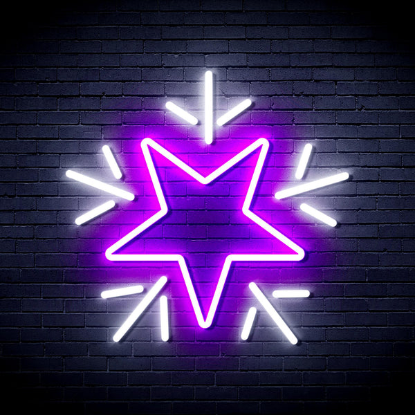 advpro-flashing-star-ultra-bright-led-neon-sign-fnu0106 - White & Purple