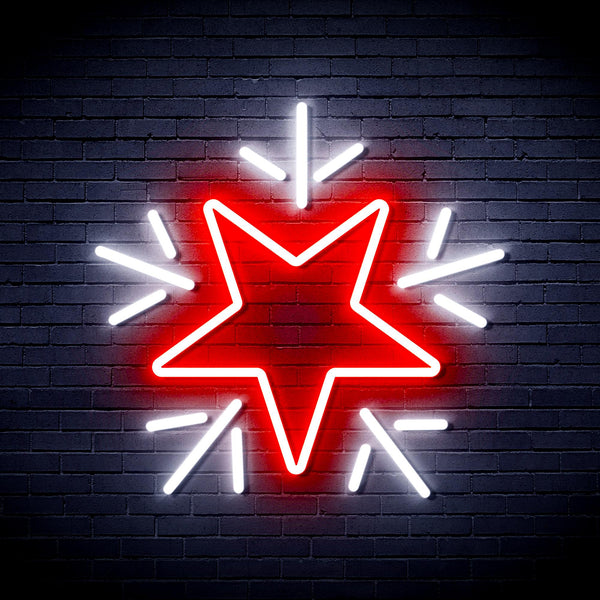 advpro-flashing-star-ultra-bright-led-neon-sign-fnu0106 - White & Red