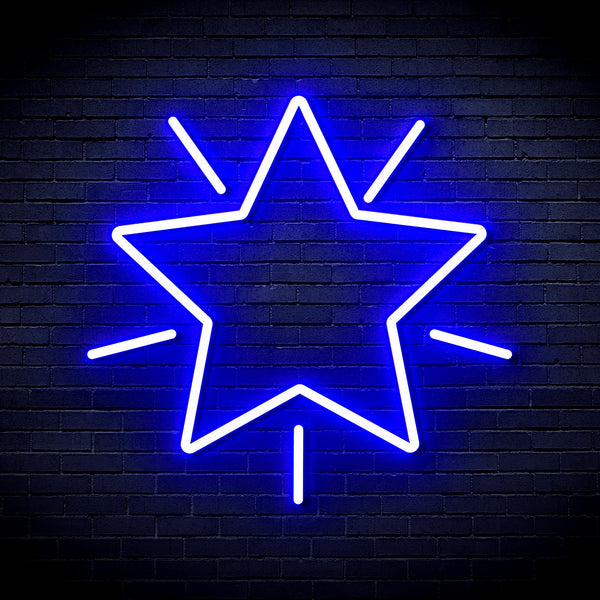 advpro-flashing-star-ultra-bright-led-neon-sign-fnu0109 - Blue