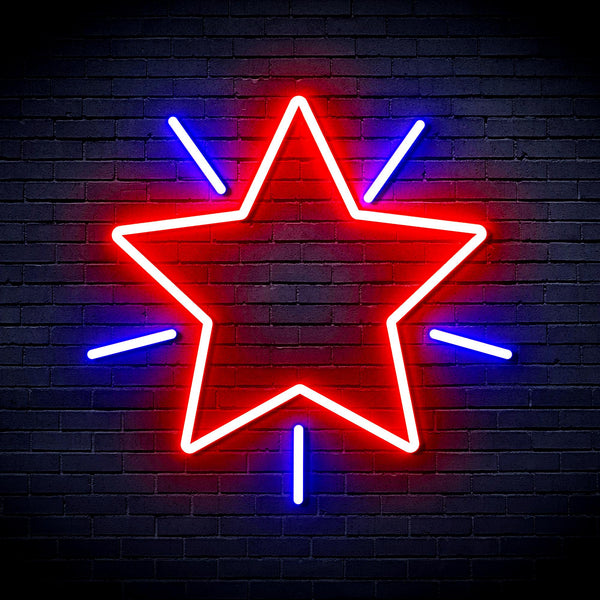 advpro-flashing-star-ultra-bright-led-neon-sign-fnu0109 - Blue & Red