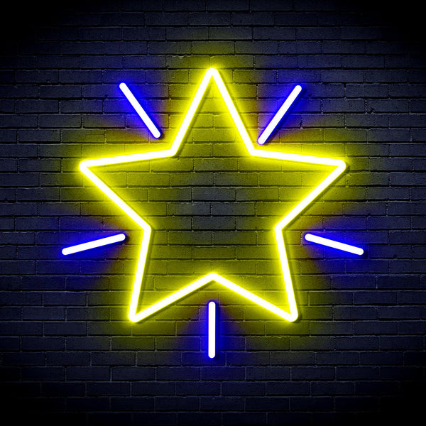 advpro-flashing-star-ultra-bright-led-neon-sign-fnu0109 - Blue & Yellow