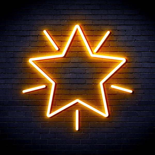advpro-flashing-star-ultra-bright-led-neon-sign-fnu0109 - Golden Yellow