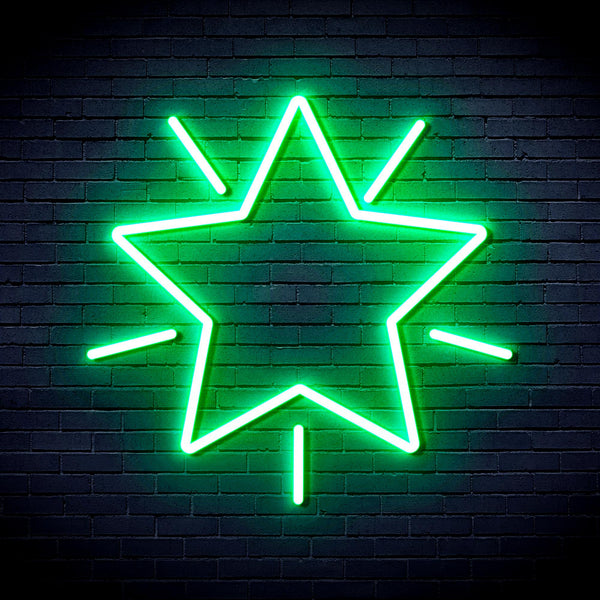 advpro-flashing-star-ultra-bright-led-neon-sign-fnu0109 - Green