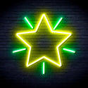 advpro-flashing-star-ultra-bright-led-neon-sign-fnu0109 - Green & Yellow